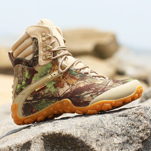 户外徒步登山鞋男高帮防水防滑超轻D透气越野爬山运动行山沙漠靴