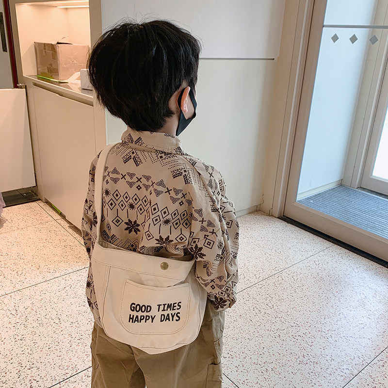 儿童包包2023新款男童小挎包韩版休闲帆布女童宝宝外出配饰斜挎包