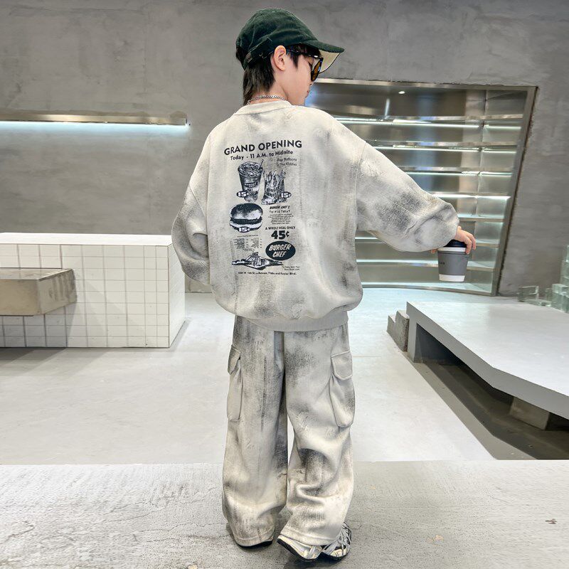 男童套装春秋款2025春季新款儿童装春装卫衣运动服男孩潮帅气时髦