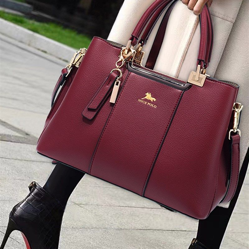 妈妈款包包结婚包真皮高级感中年女士婆婆斜挎包红色婚礼手提女包