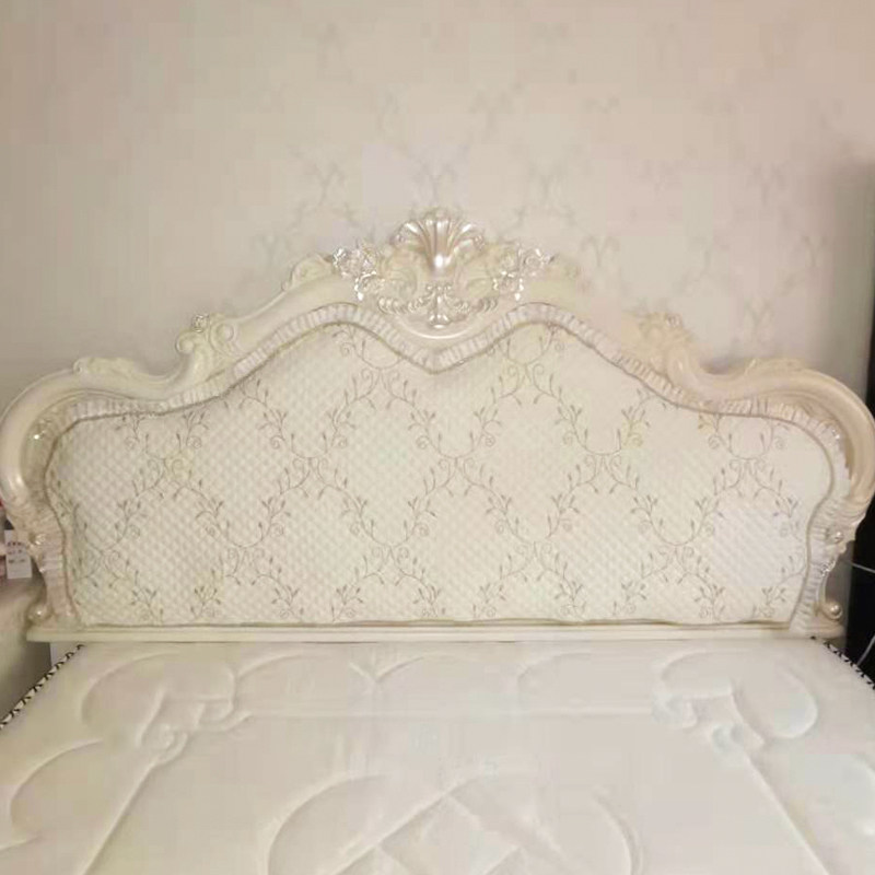 床头贴弧形加厚软包欧式床头套沙发床G靠枕防尘罩靠垫套米黄色定