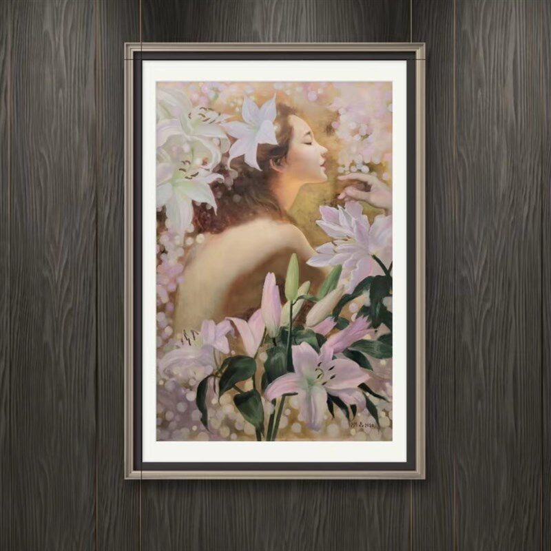 蹬红走绿b  艺术家何水晶超捡漏原作 人物绘画艺术装裱个人收藏