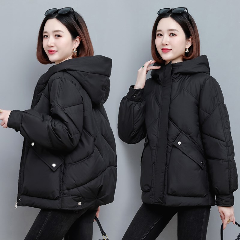 羽绒棉服女短款2024新款冬季棉衣女小个子宽松加厚连帽棉袄外套潮