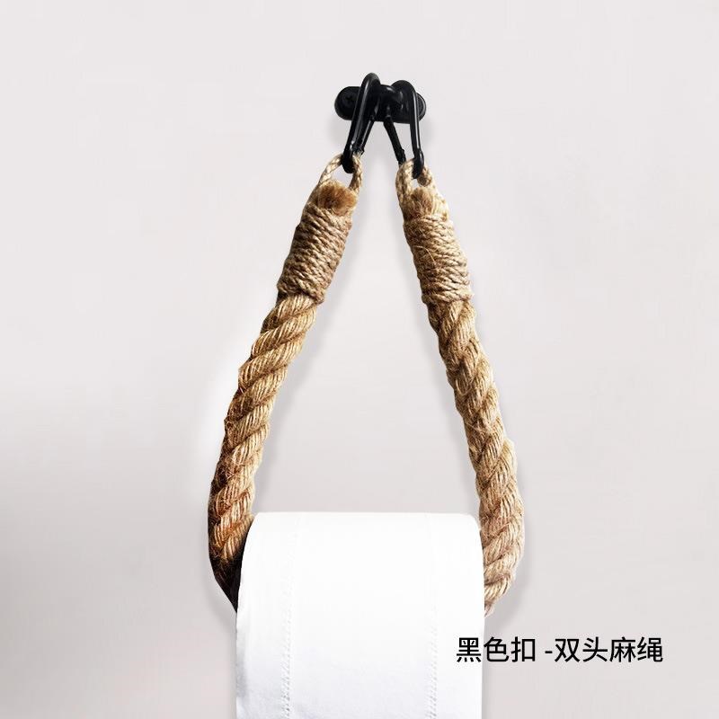 创意麻绳纸巾架洗手间复古挂件实用卷纸挂钩壁挂式卷纸挂架