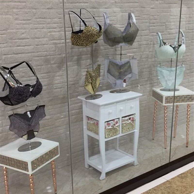 内衣内裤套装展示陈列架 文胸橱窗道具 透明3D镂空W 金属展示支架