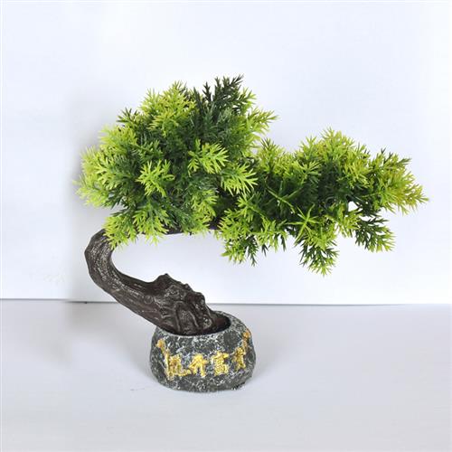 仿真迎客松绿植小摆件造景客厅室内办公室桌面酒店装饰塑料假松树