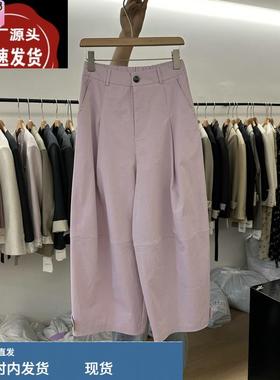 SHIDHI COCO阔腿裤韩国25春装时尚显瘦后松紧腰宽松直筒裤女88032
