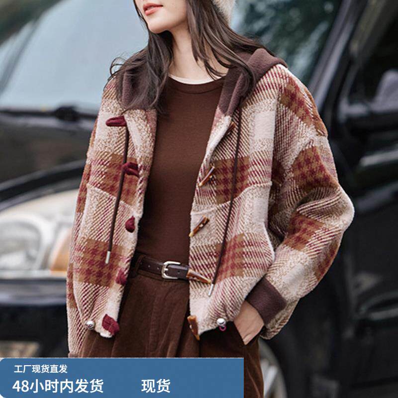 连帽短外套女士装春秋冬季2025年新款小个子今年流行爆款时尚上衣