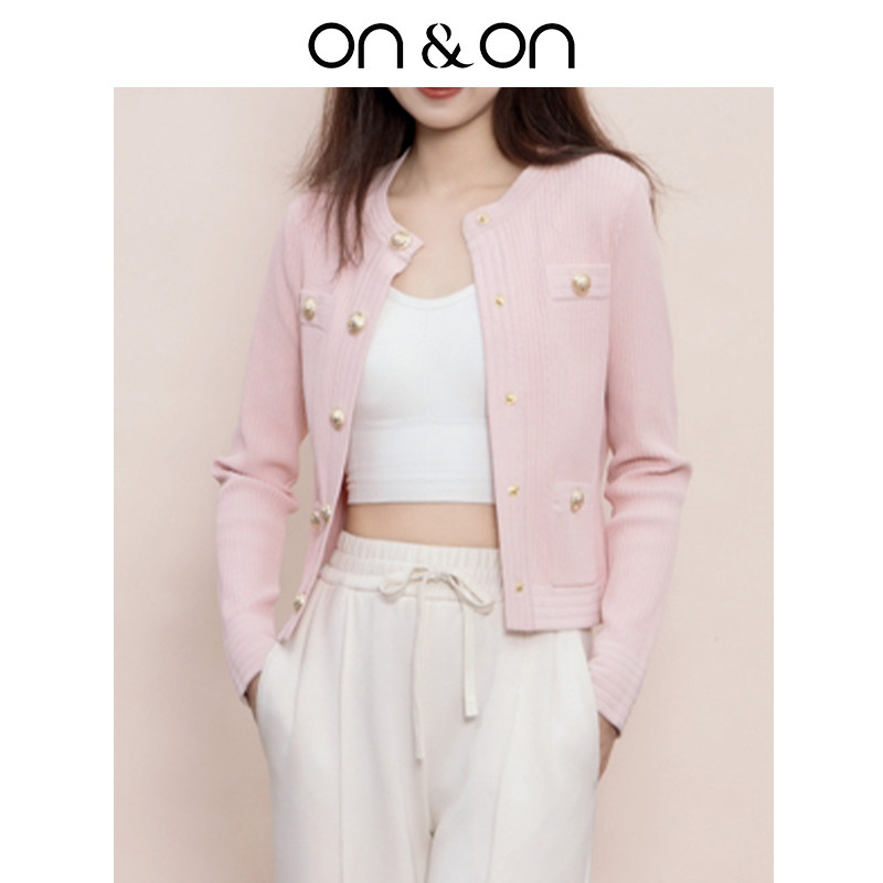 ON&ON/安乃安2026春季新款韩系女长袖时尚圆领显瘦质感开衫上衣