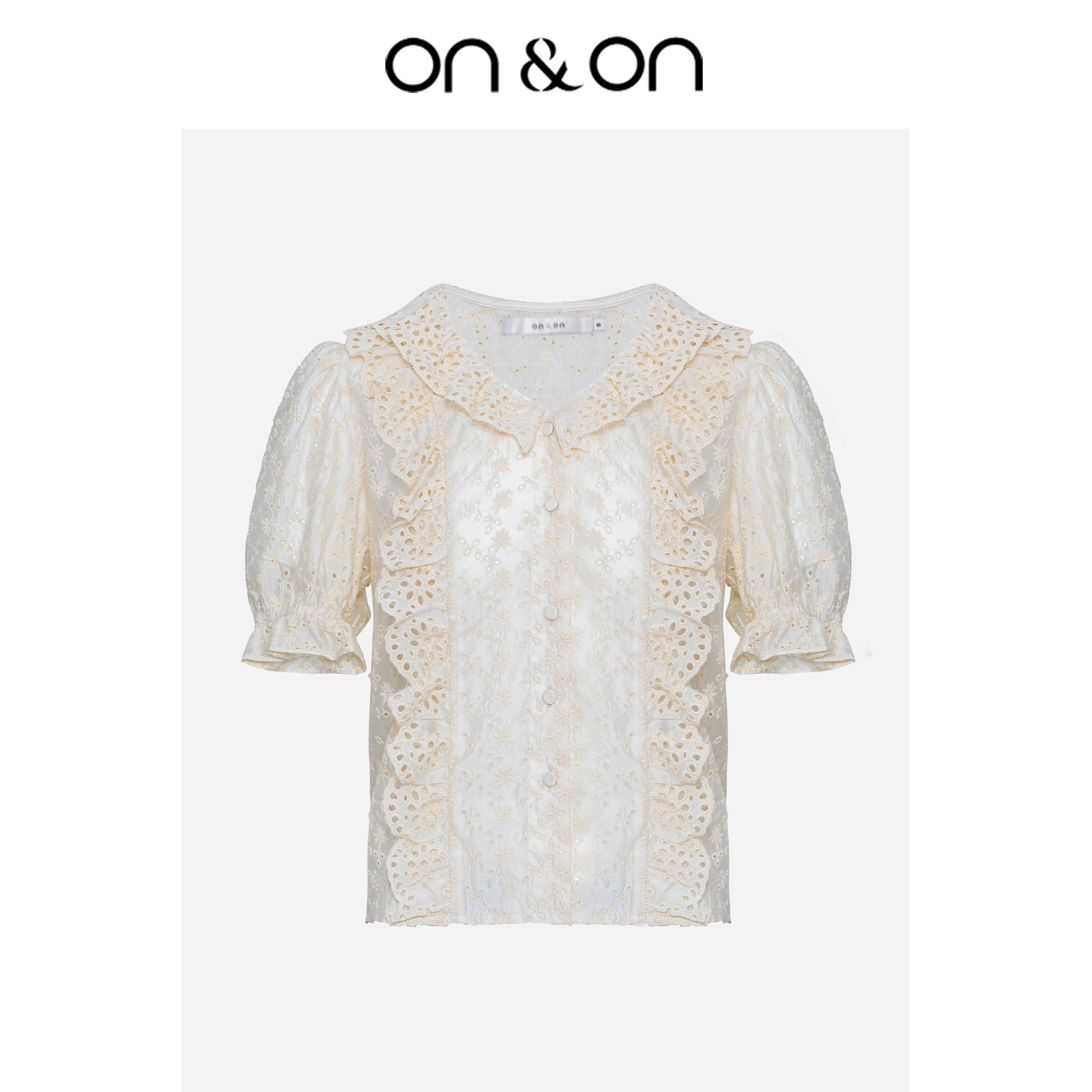 V领蕾丝花边小香风蕾丝上衣