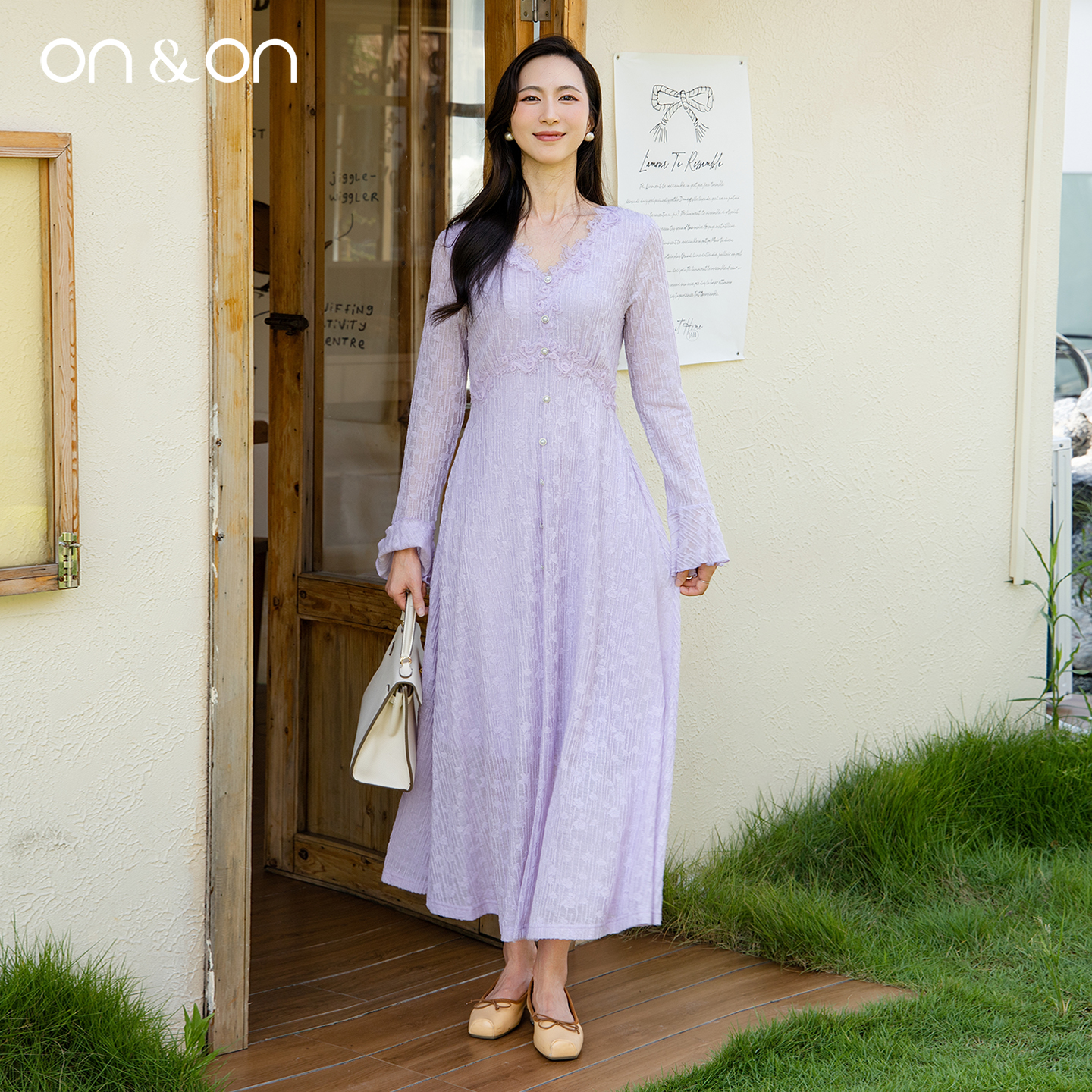 安乃安韩系蕾丝浪漫优雅针织裙