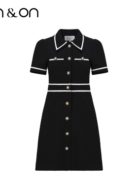 ON＆ON/安乃安2026春季新款时尚韩版纯色小香风气质休闲连衣裙女