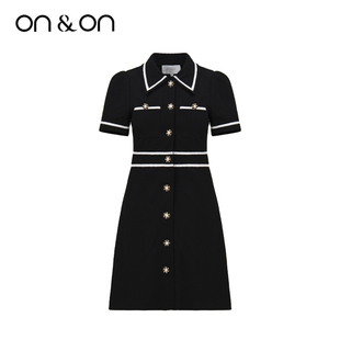 韩版 ON＆ON 时尚 新款 纯色小香风气质休闲连衣裙女 安乃安2025冬季