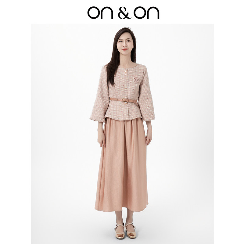 ON＆ON/安乃安2025冬季新款法式复古轻奢气质收腰小香风名媛套装,女装/女士精品,时尚套装,淘宝优惠券,粉丝福利购,淘宝优惠卷