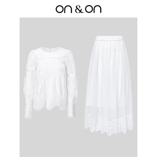 安乃安2025秋季 套装 新款 浪漫高质感镂空蕾丝时尚 裙 法式 ON＆ON