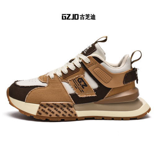 GZJD/古芝迪阿甘鞋男新款国潮原创百搭休闲厚底增高男士运动跑鞋