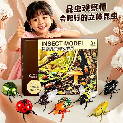 上链发条有翅昆虫仿真玩具可动蜜蜂知了夜光趣味儿童玩具礼物套装