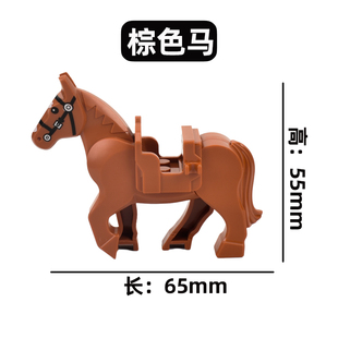 拼装积木马二战军事配件小颗粒益智男孩玩具手工diy人仔兼容