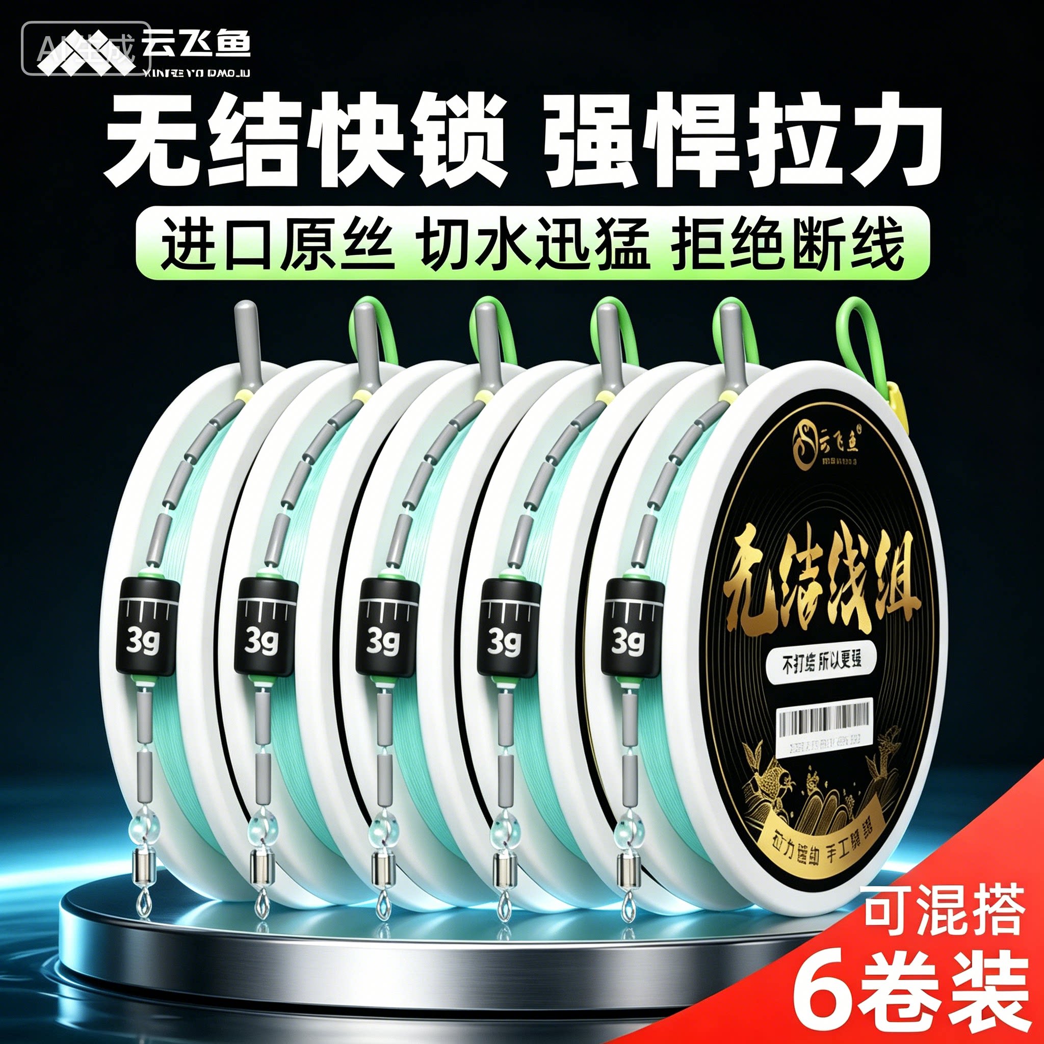 无结快锁线组成品主线套装强拉力尼龙钓鱼线高端正品台钓黑坑竞技