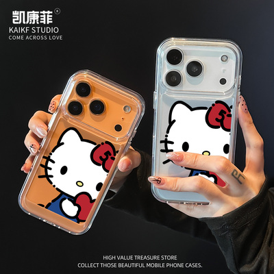 适用苹果17promax手机壳新款iPhone16爱心KT猫15plus可爱Hello Kitty全包14pro高级感透明14外壳13独特好看的