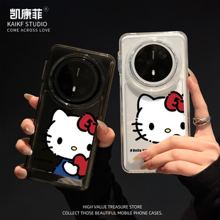适用华为mate70pro+新款HelloKitty手机壳爱心kt猫mt70por十全包防摔meta60女士外壳50e高级感保护套40epro的