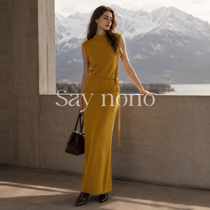 懒猫nono/Saynono 100山羊绒上衣裙子套装/XXHZA06072206