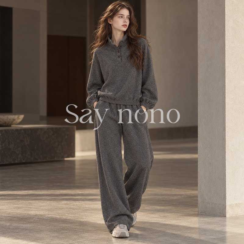 懒猫nono/Saynono 醋酸羊毛上衣裤子套装/XXKDM2581