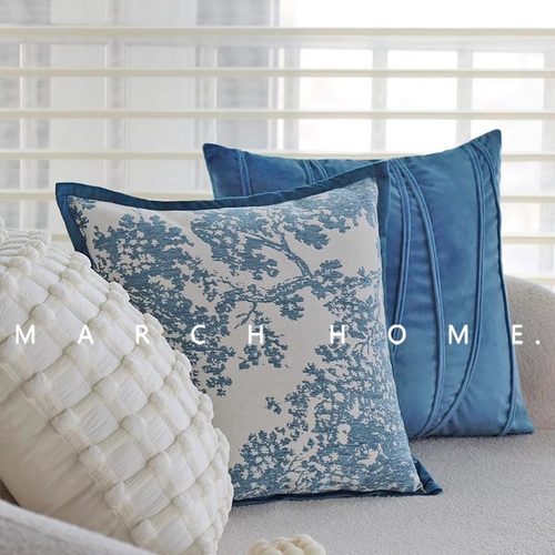 北欧蓝色抱枕高级感沙发客厅靠枕卧室床头高级感靠垫抱枕套可拆洗