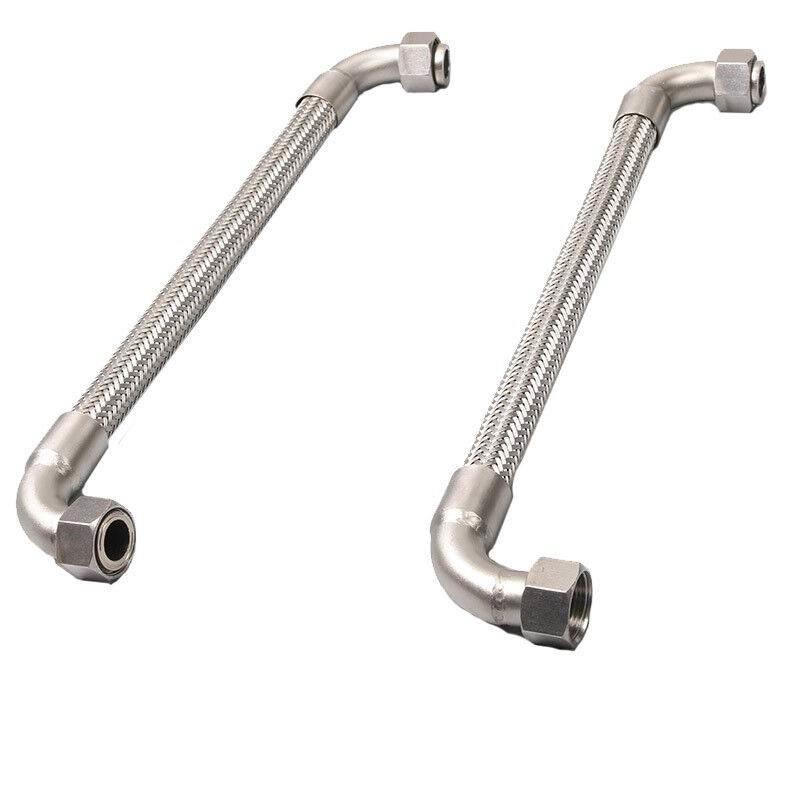 极速304不锈钢金属软管 带弯头波纹管4分6分1寸 高温W高压编织网