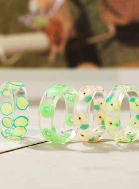 极速Summer fruit resin ring rings women欧美创意Z夏季水果树脂