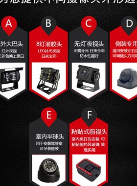 极速10寸五路六路监控r半挂货车行车记录仪倒车影像高清全彩一体