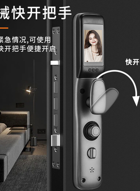 极速人脸识别智能锁 猫眼监控涂鸦aEpp密码锁高端家用防盗入户门