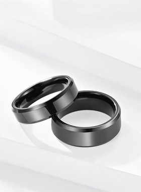 极速202b2 6/8mm Tungsten Steel Ring Black Steel Color Mens