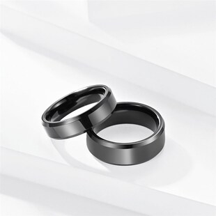 极速202b2 6/8mm Tungsten Steel Ring Black Steel Color Mens