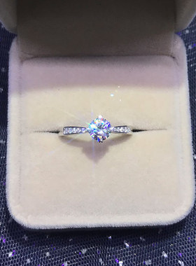 极速四爪钻戒简约百搭森系法x式网红轻奢结婚求婚戒指七夕礼物