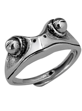 极速Opending adjustable frog ring women men 做旧开口复古青蛙