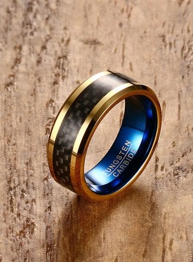 极速Classic Jewelry 8mm tTungsten Steel  Carbon Fiber Ring G