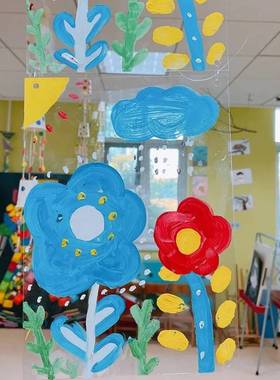 极速压克力板透明膜pvsc涂鸦画材幼儿园美术区绘画手工画板丙烯麦