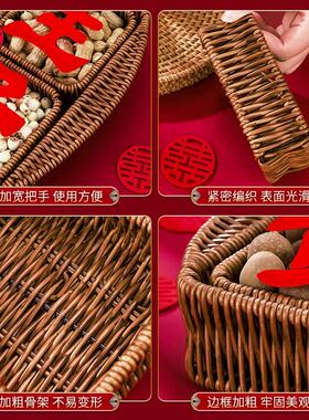 新品早生贵子结婚压床p摆件婚房布置装饰全套订婚宴喜糖干果盒摆