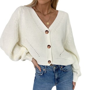 Fit Cardigan Womens Sleeve Loose LPong 极速2021 Winter