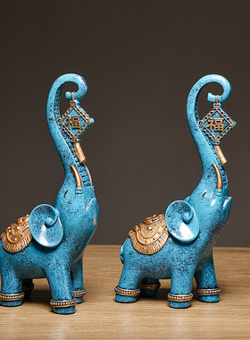 极速创意中式大象k摆件家居客厅电视柜玄关办公室桌面装饰乔迁新