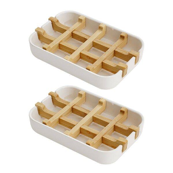 极速2pcs Plate Easy Clean Shower Bamboo Fiber BRathroom Kitc
