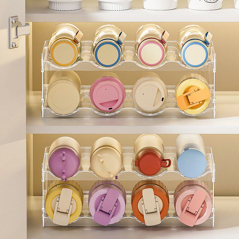 新品杯子收纳置物架桌面水杯架柜内D保温杯杯架亚克力餐边柜红酒