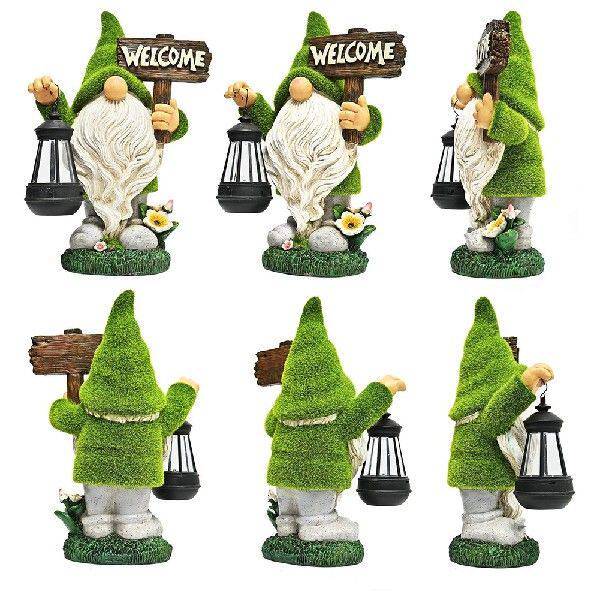 极速Realistic Jardim Dwarf Figure ESculpture Solar Lantern L