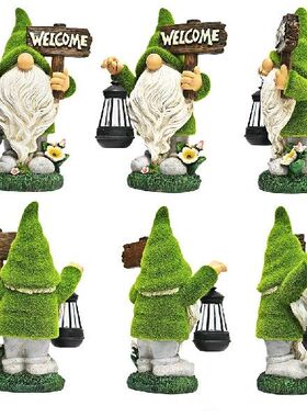 极速Realistic Jardim Dwarf Figure ESculpture Solar Lantern L
