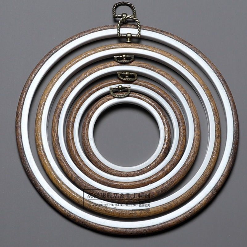 极速复古c刺绣花绷子花衣架仿古方形绣框架画框展示绣绷椭圆形装