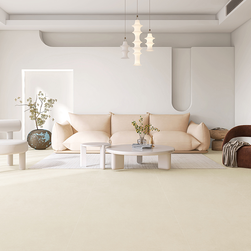 极速侘寂风柔光肌肤釉纯色奶油风瓷砖80H0x800卧室客厅地砖浴室墙