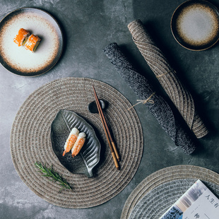 新品18CM round coasters 36CM hand-wovenT placemats