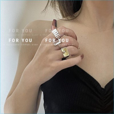 极速wave irregular ring tvemperament combination  open ring