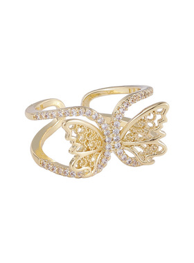 极速仙女温柔~小众设计蝴蝶戒指女ins潮L网红时尚复古个性开口食